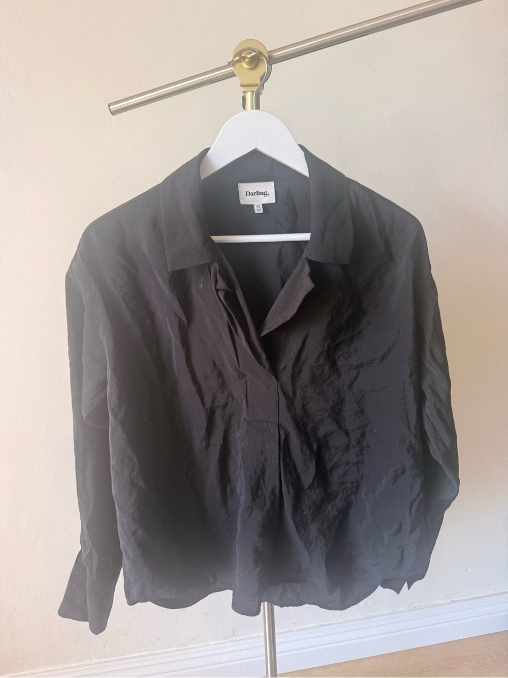 Darling Black Collared Blouse